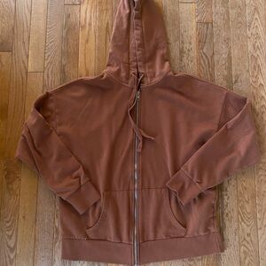 rust brown zip up jacket hoodie